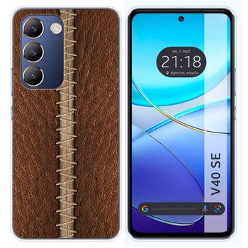 Funda Silicona Para Vivo V40 Se 5g Diseño Cuero 01 Dibujos