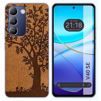 Funda Silicona Para Vivo V40 Se 5g Diseño Cuero 03 Dibujos