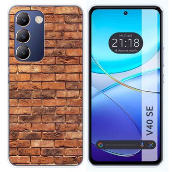 Funda Silicona Para Vivo V40 Se 5g Diseño Ladrillo 04 Dibujos