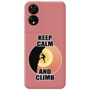 Funda Silicona Líquida Rosa Para Tcl 505 Diseño Hombre Escalada Dibujos