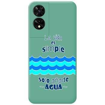 Funda Silicona Líquida Verde Para Tcl 505 Diseño Agua Dibujos