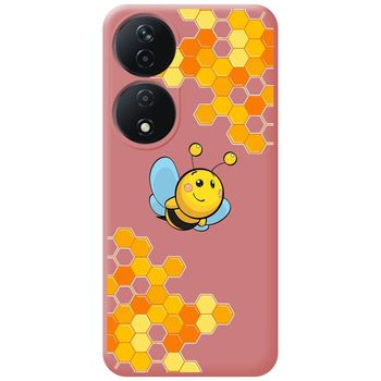 Funda Silicona Líquida Rosa Para Honor X7b Diseño Abeja Dibujos