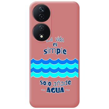 Funda Silicona Líquida Rosa Para Honor X7b Diseño Agua Dibujos