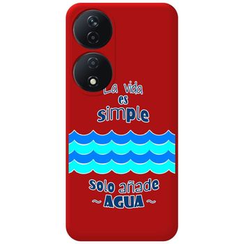 Funda Silicona Líquida Roja Para Honor X7b Diseño Agua Dibujos