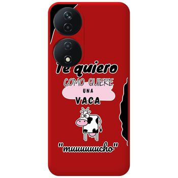 Funda Silicona Líquida Roja Para Honor X7b Diseño Vaca Dibujos