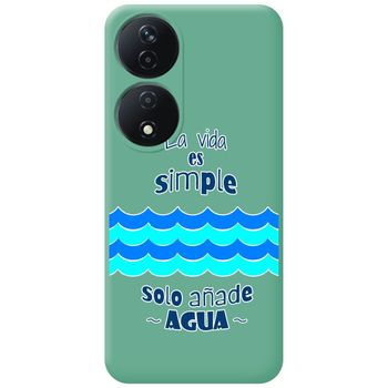 Funda Silicona Líquida Verde Para Honor 90 Smart 5g Diseño Agua Dibujos