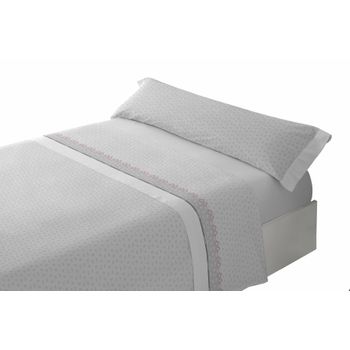 Juego Sábanas Franela Tres Piezas Paduana Sudan Cama 90 Gris