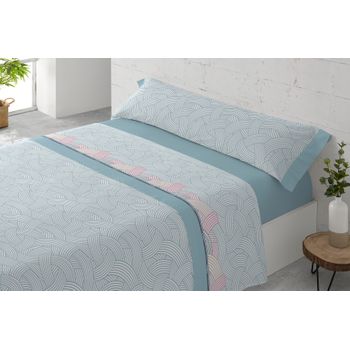 Juego De Sábanas Tres Piezas Coralina Milos Cama 135 Cm Azul con Ofertas en  Carrefour