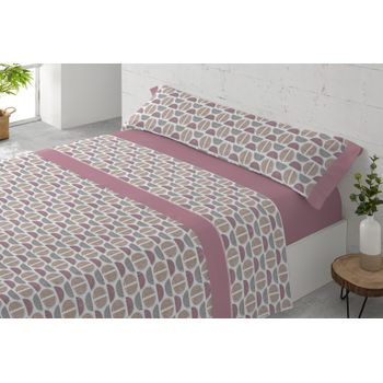 Juego Sábanas Cuatro Piezas Paduana Dara Cama 135 Rosa