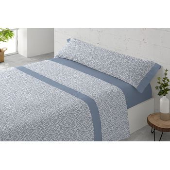 Juego Sábanas Cuatro Piezas Paduana Hidra Cama 135 Azul