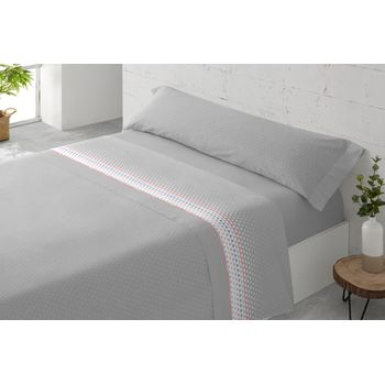 Juego Sábanas Cuatro Piezas Paduana Duero Cama 135 Gris