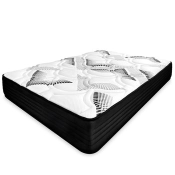 Colchón Viscoelástico Con Muelle Ensacado - Viscobox - 90x190 Cm - Blanco/negro - Reversible -transpirable - Altura 21cm  - Alta Gama