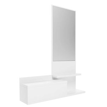 Mueble Recibidor Vertical Lisa,blanco Alta Gama 116cm Alto X 81cm Ancho X 29cm Largo