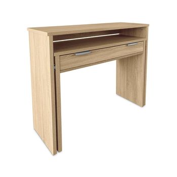 Mesa Escritorio Extensible Salma,cambria Alta Gama 87cm Alto X 90cm Ancho X 64cm Largo