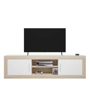 Mueble Bajo Tv Swan 2 Puertas,cambria-blanco  50cm Alto X 180cm Ancho X 41,4cm Largo