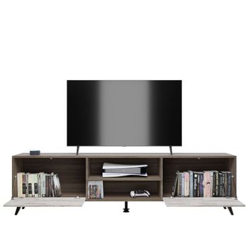 Mueble Bajo Tv Lotus,trufa-cañon ,2 Cajones 49cm Alto X 180cm Ancho X 39,7cm Largo,2 Estantes