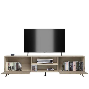 Mueble Bajo Tv Lotus,puccini-textil ,2 Cajones 49cm Alto X 180cm Ancho X 39,7cm Largo,2 Estantes