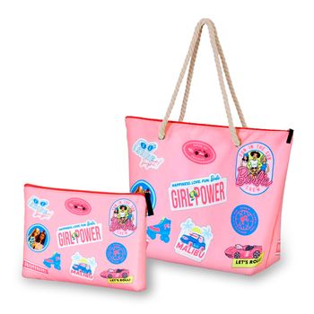 Karactermania - Bolsa De Playa Soleil Con Neceser De Regalo. Barbie Malibu