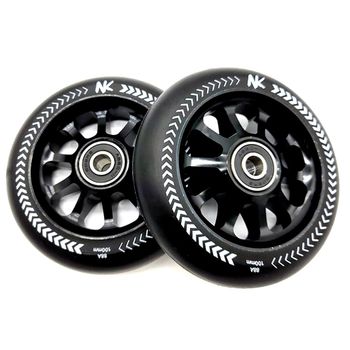 Pack De 2 Ruedas Spin Nokaic 100mm Para Patinete Freestyle, Color Negro-negro