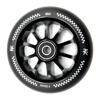 Rueda Racing Nokaic 110mm Para Patinete Freestyle, Goma Negra, Núcleo De Radios Negro