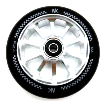 Rueda Racing Nokaic 110mm Para Patinete Freestyle, Goma Negra, Núcleo De Radios Plata