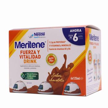 Bebida Fuerza Y Vitalidad Drink Meritene Vainilla - 6 Unidades