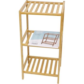 Estantería De Pared Gol De 3 Niveles Para Cocina Baño Bambú 50 X 15 X 30 Cm  - Natural [en.casa] con Ofertas en Carrefour