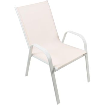 Silla con Reposabrazos Stack Blanca 52x40x82cm 7house