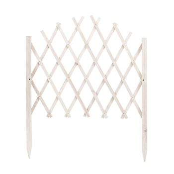 LIZI vallas de 2 piezas de pino blanco antiséptico L102 cm valla de plantas  flexible apto para interior y exterior/césped/jardín/tienda borde