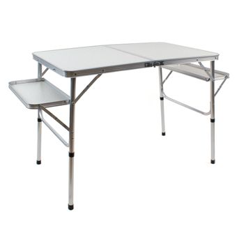 Set Mesa Camping Plegable Aluminio Gris 120x60x70 cm 4 Puestos