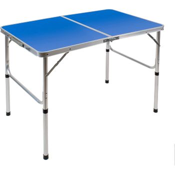 Mesa Plegable Camping (96x60 Cm) Aluminio - Azul