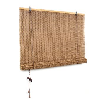 Persiana Enrollable De Bambú - Cortina De Caña Con Elevador - Largo. 100 Cm Y Extensible Hasta 180 Cm De Alto - Decoración Para Ventanas O Puertas