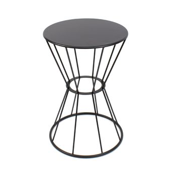 Soporte Redondo Para Decoración Del Hogar - Peana De Metal Para Plantas - Ideal Para Recibidor, Salón, Y Dormitorio - Negro