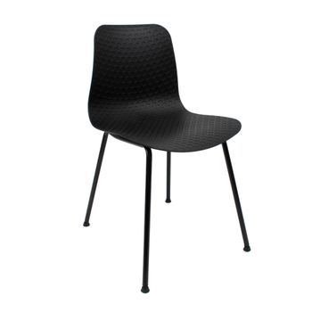 Silla De Diseño Moderno Fabricada En Polipropileno Para Comedor - 80 X 44,5 X 54 Cm - Negro