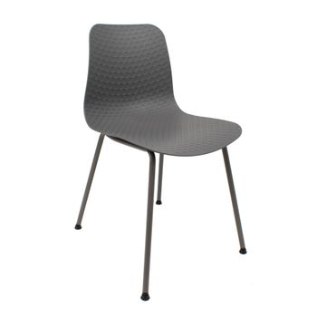 Silla De Diseño Moderno Fabricada En Polipropileno Para Comedor - 80 X 44,5 X 54 Cm - Gris Oscuro