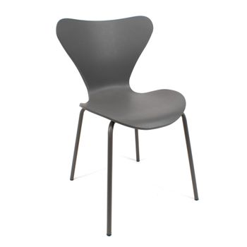 Silla En Polipropileno Y Metal - Asiento De Diseño Ideal Para Comedor Y Cocina - 51 X 80 X 51 Cm - Color Gris Oscuro