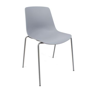 Silla En Polipropileno Y Metal - Asiento De Diseño Ideal Para Comedor Y Cocina - 55 X 82 X 51 Cm - Color Gris