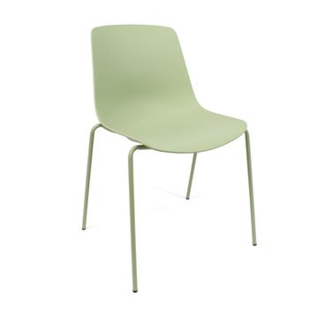 Silla En Polipropileno Y Metal - Asiento De Diseño Ideal Para Comedor Y Cocina - 55 X 82 X 51 Cm - Color Verde