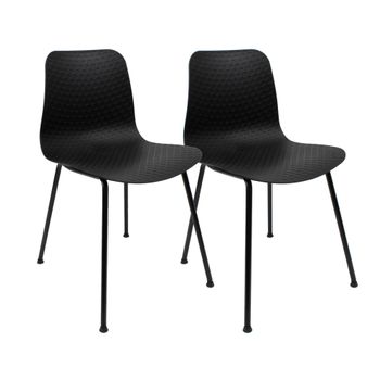 Pack De 2 Sillas De Diseño Moderno Fabricadas En Polipropileno Para Comedor - 80 X 44,5 X 54 Cm - Negro