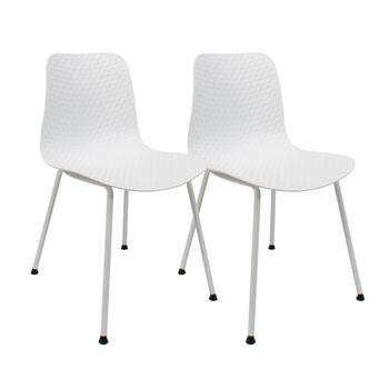 Pack De 2 Sillas De Diseño Moderno Fabricadas En Polipropileno Para Comedor - 80 X 44,5 X 54 Cm - Blanco