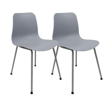 Pack De 2 Sillas De Diseño Moderno Fabricadas En Polipropileno Para Comedor - 80 X 44,5 X 54 Cm - Gris