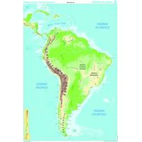 Mapa Mural América Central-sur (físico/político) Galego 1285x915mm
