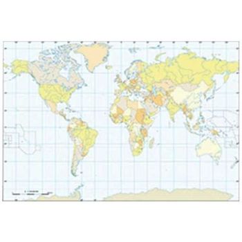 Paq/50 Mapas Planisferio A3 Politico Mudos