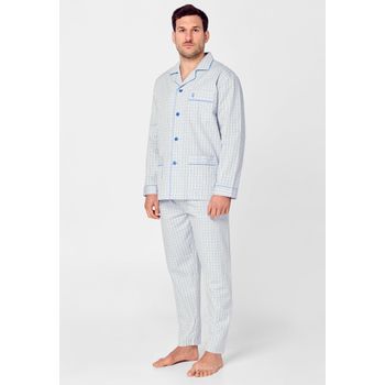 Pijama Hombre Largo Solapa Tela Algodón El Búho Nocturno