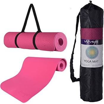 Esterilla de deporte para Yoga, Pilates, Fitness, Ecológica, Morado/Rosa