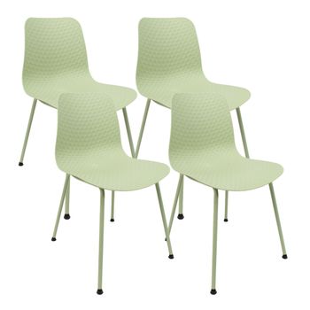 Pack De 4 Sillas De Diseño Moderno Fabricadas En Polipropileno Para Comedor - 80 X 44,5 X 54 Cm - Verde