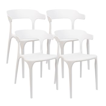 Pack De 4 Sillas De Diseño Moderno Fabricadas En Polipropileno Para Interiores/exteriores - 76 X 51 X 52 Cm - Blanco