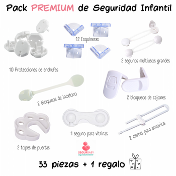 Set Premium De Seguridad Infantil Segurbaby 33 Piezas Y Un Regalo