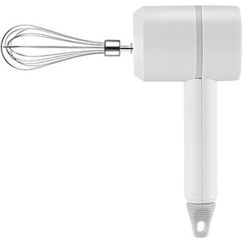 Batidora De Mano Inalámbrica Recargable Usb Con Accesorios Blanca