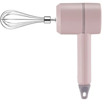 Batidora De Mano Inalámbrica Recargable Usb Con Accesorios Rosa